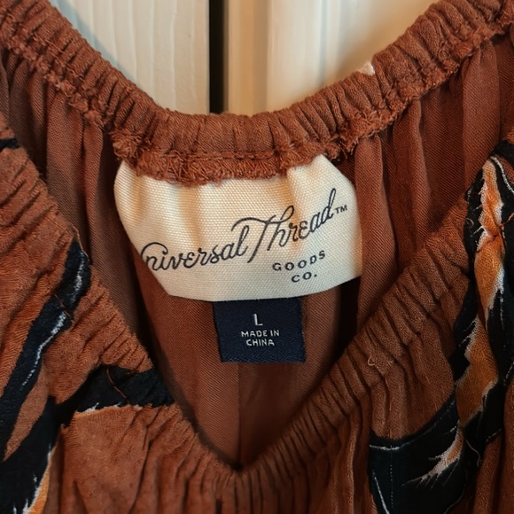 Universal Thread Brown and Black Patterned Dress - Picture 3 of 5